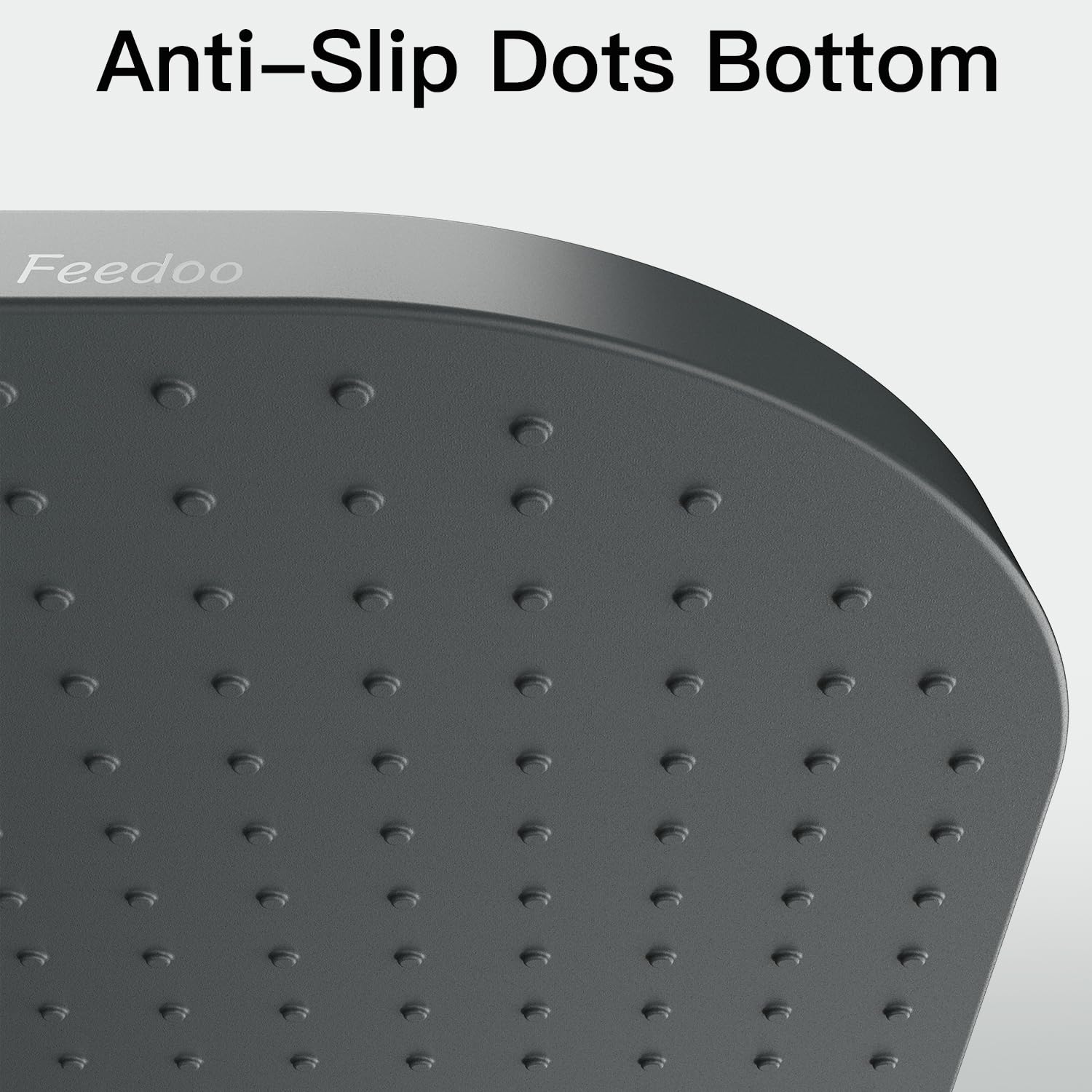 Feedoo Large mat gray full-size view fits small to medium bowls.