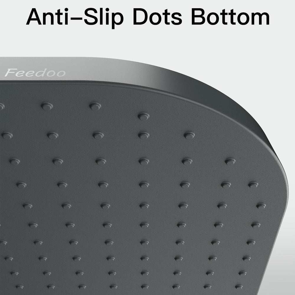 Feedoo Large mat gray full-size view fits small to medium bowls.