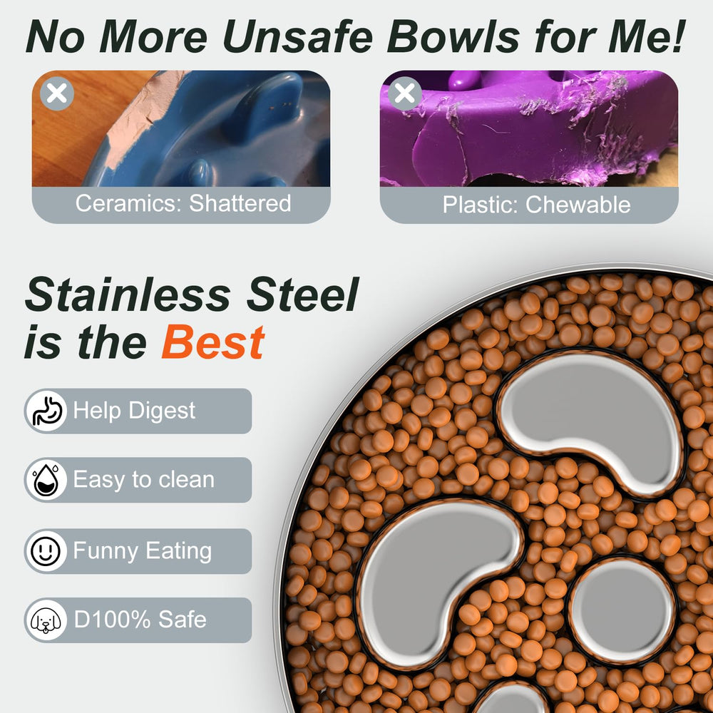 Feedoo slow feeder bowl 2.5-cup capacity for large breeds.