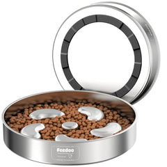 Feedoo slow feeder bowl front view with flower maze slows eating for digestion.