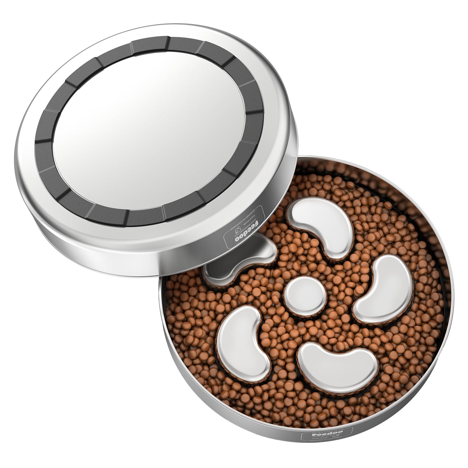 Feedoo slow feeder bowl in use to promote mindful eating.