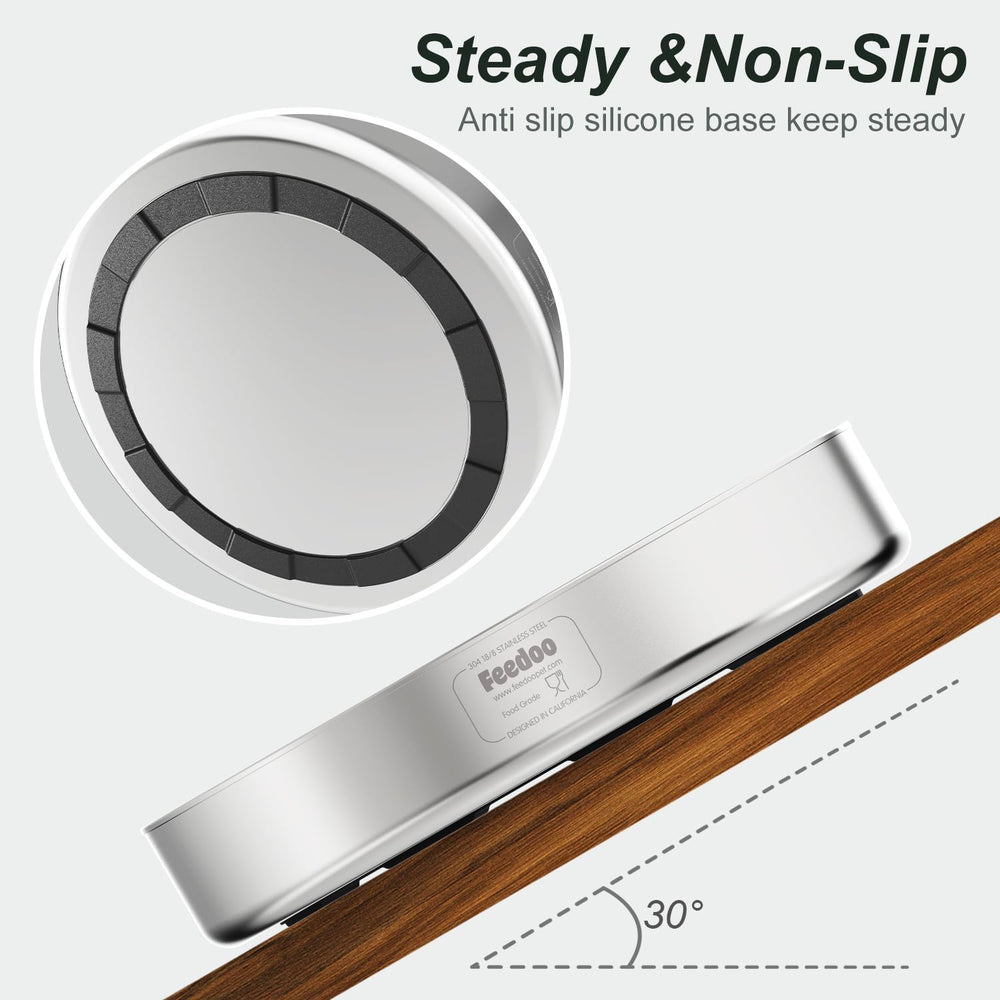 Feedoo slow feeder bowl non-slip base on floor.