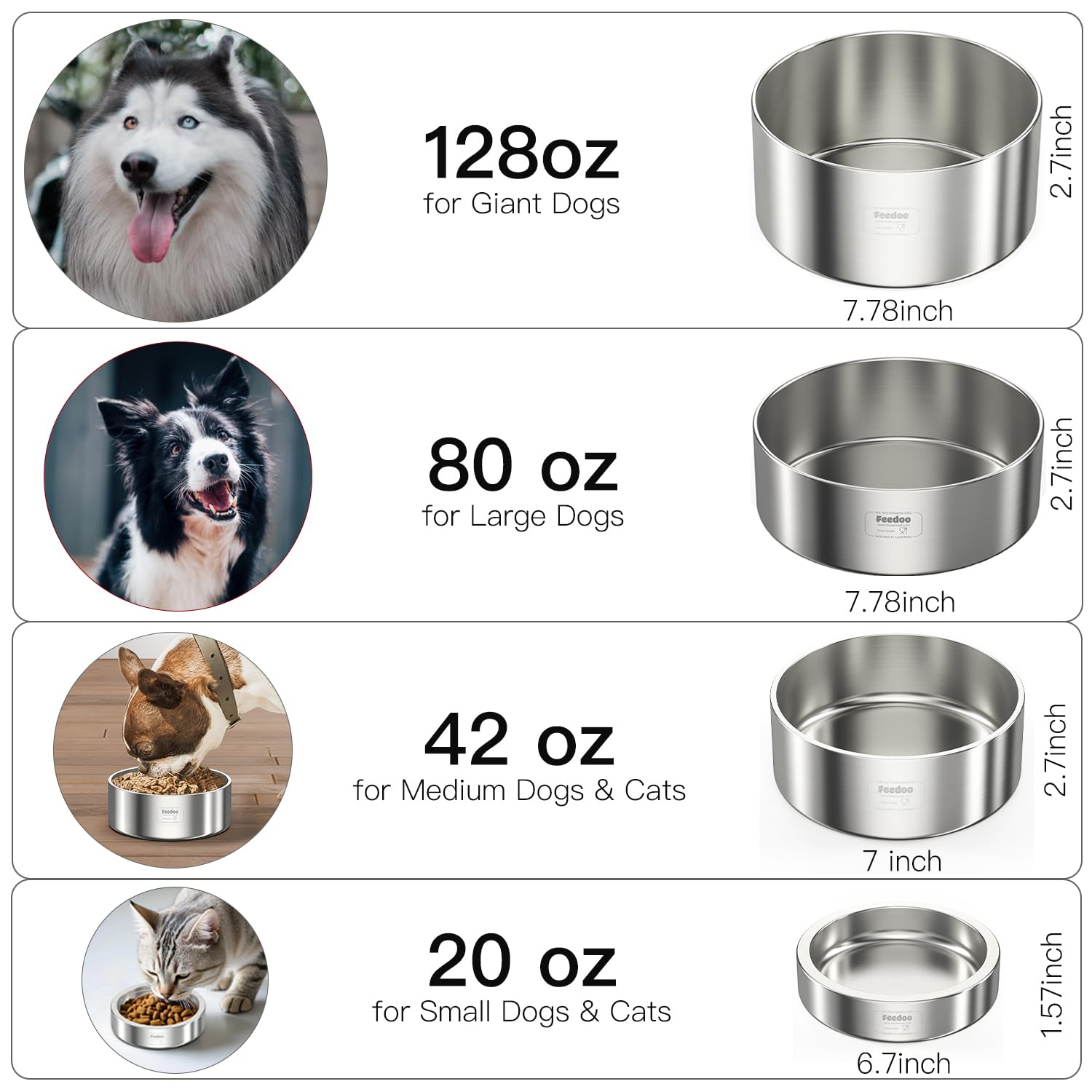Feedoo tall straight-sided bowl minimizes splash during feeding