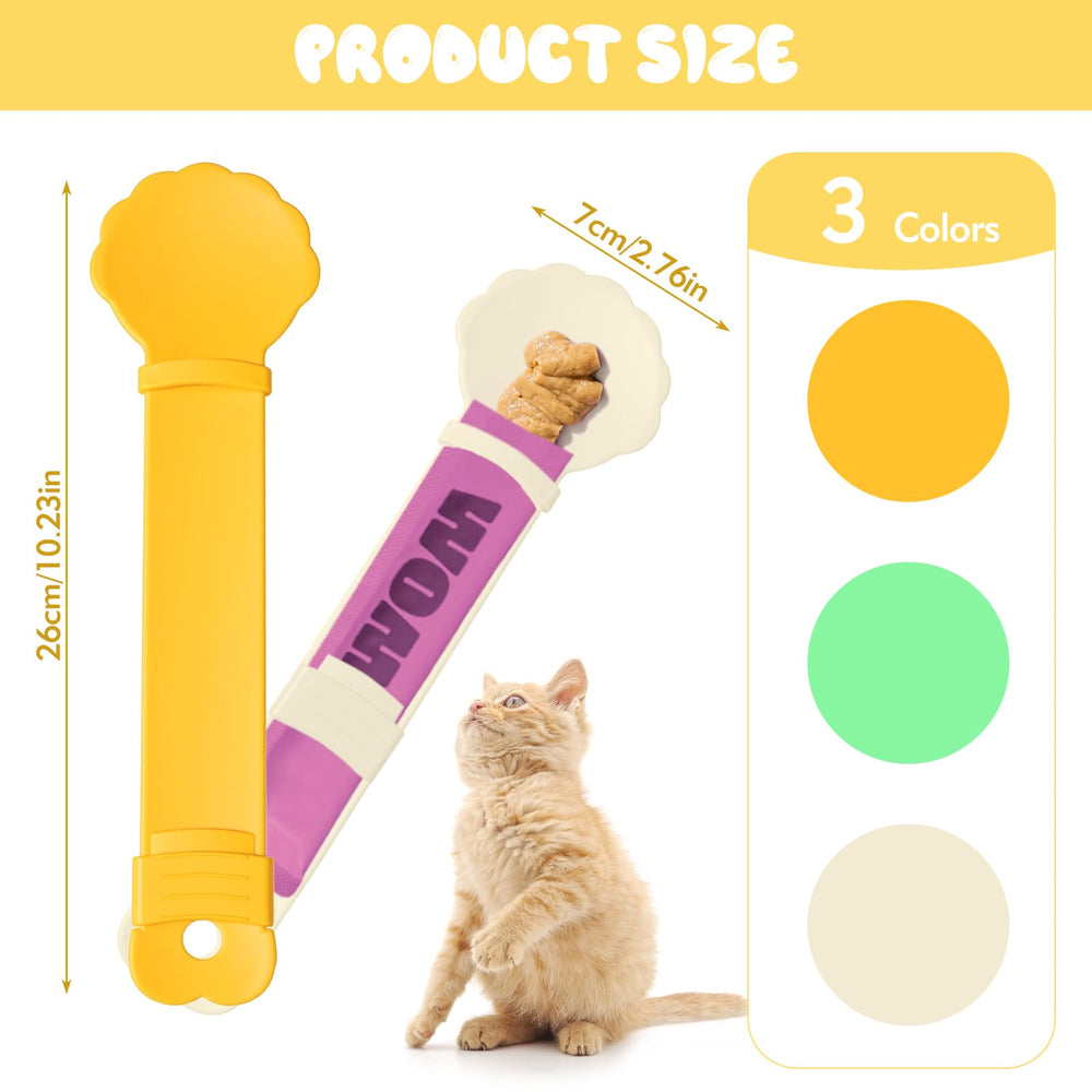 feehope lickable cat treat spoon close-up shows safe, controlled dispensing.
