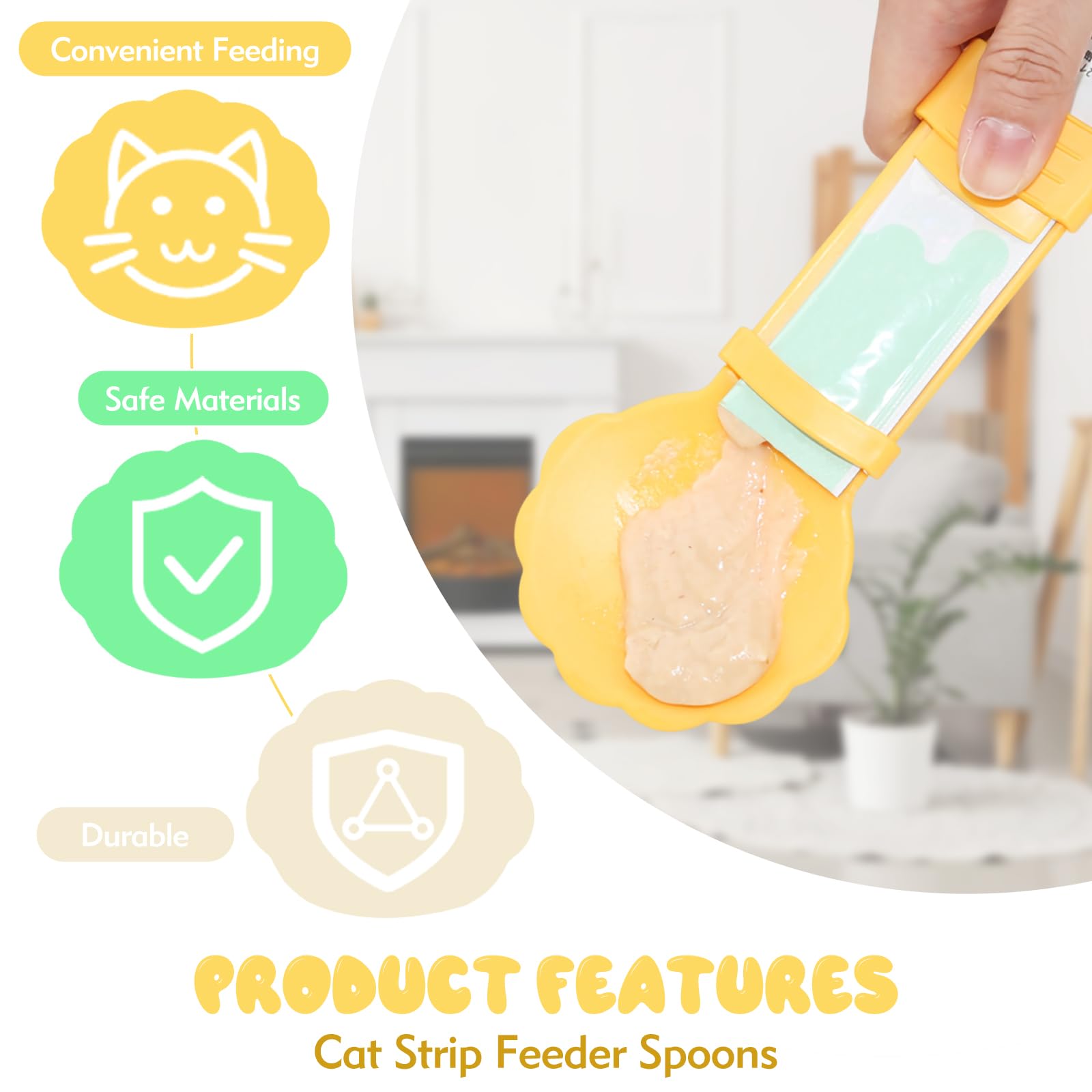 feehope safe-material cat spoon made from food-grade materials.