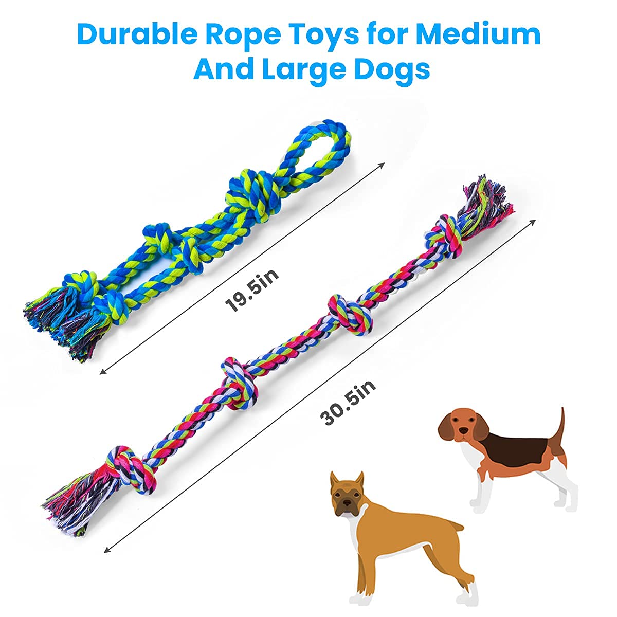 Feeko 20-inch 5-knots rope toy designed for large breeds