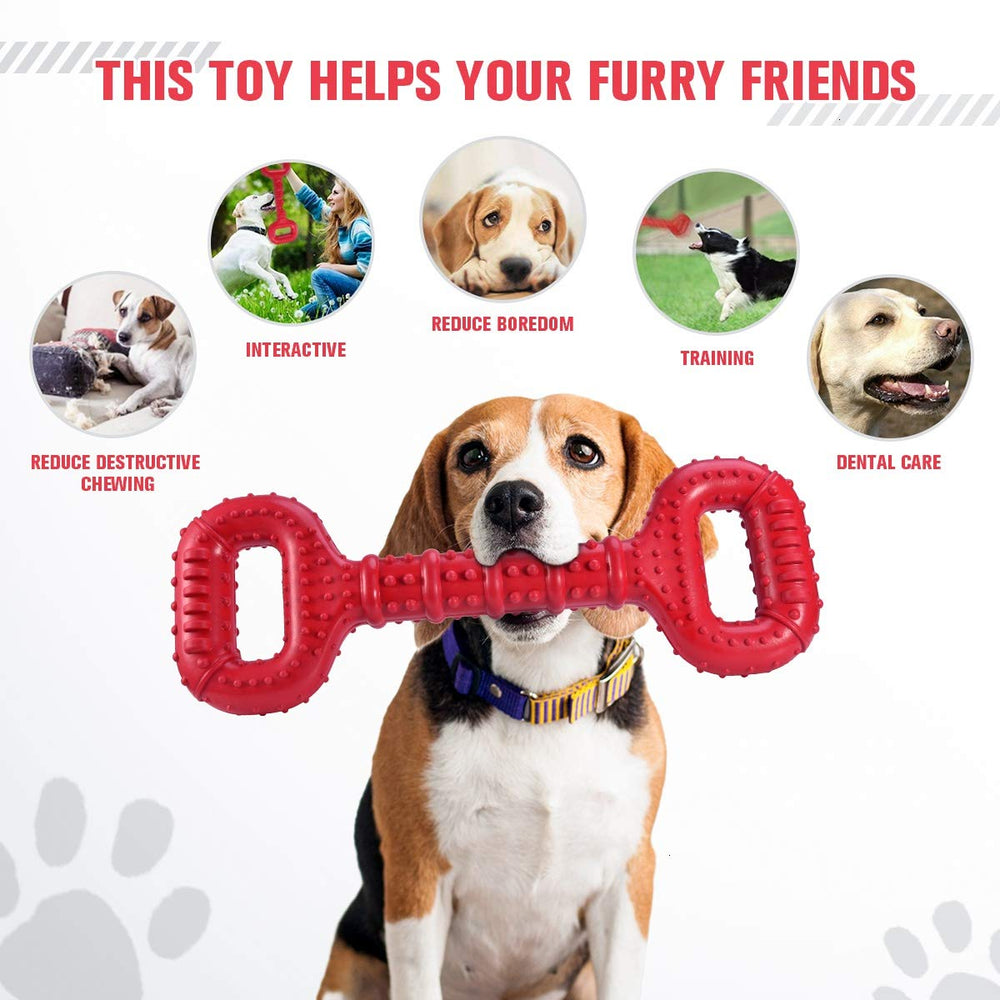 Feeko tug-of-war dog toy—natural rubber for interactive play.