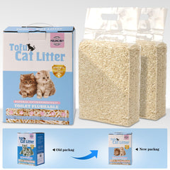 FEELING BEST tofu cat litter clumping action shows quick, tight clumps for simple scooping.