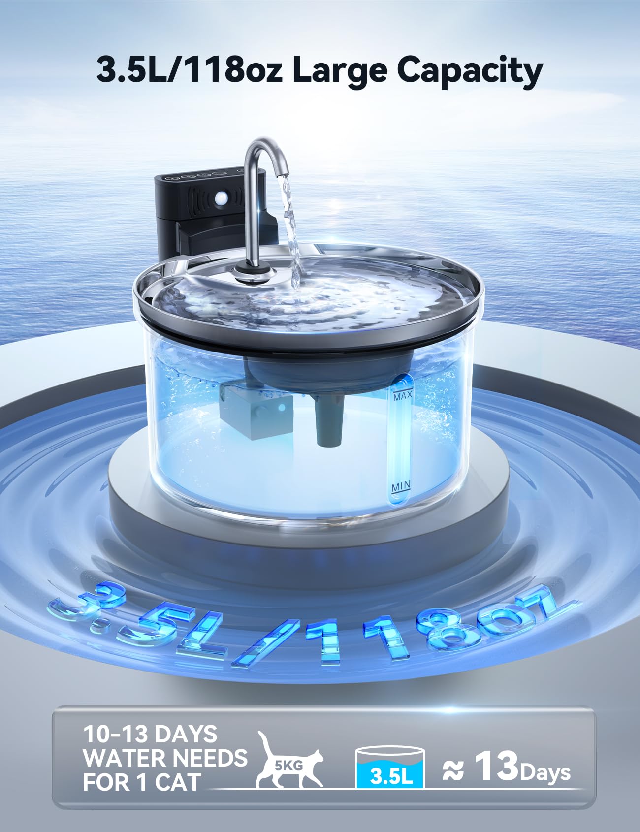 FEELNEEDY two-water-flow design with faucet and fountain options.