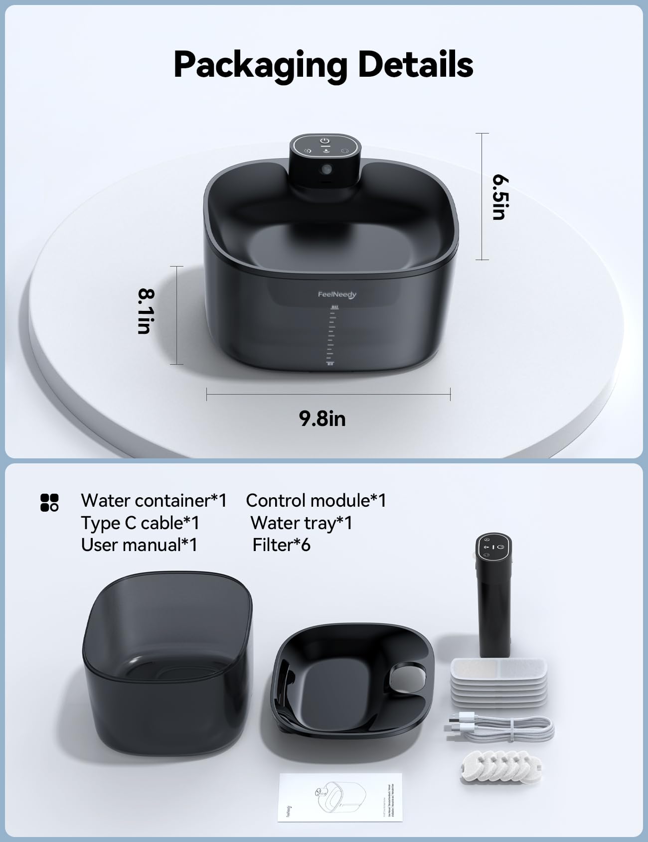 FeelNeedy 4L capacity supports multiple pets during trips.