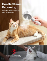 FEELNEEDY Cat Steam Brush one-touch clean button for quick fur removal.
