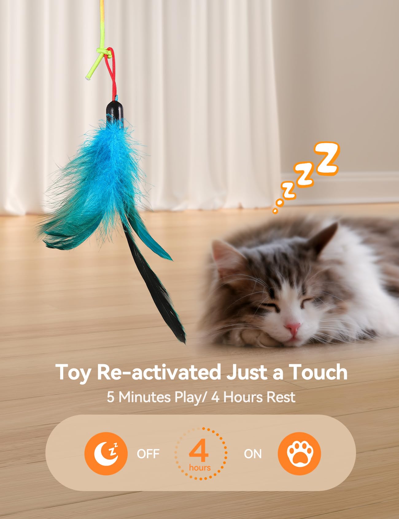 FEELNEEDY cat toy uses adjustable elastic rope for varied play heights