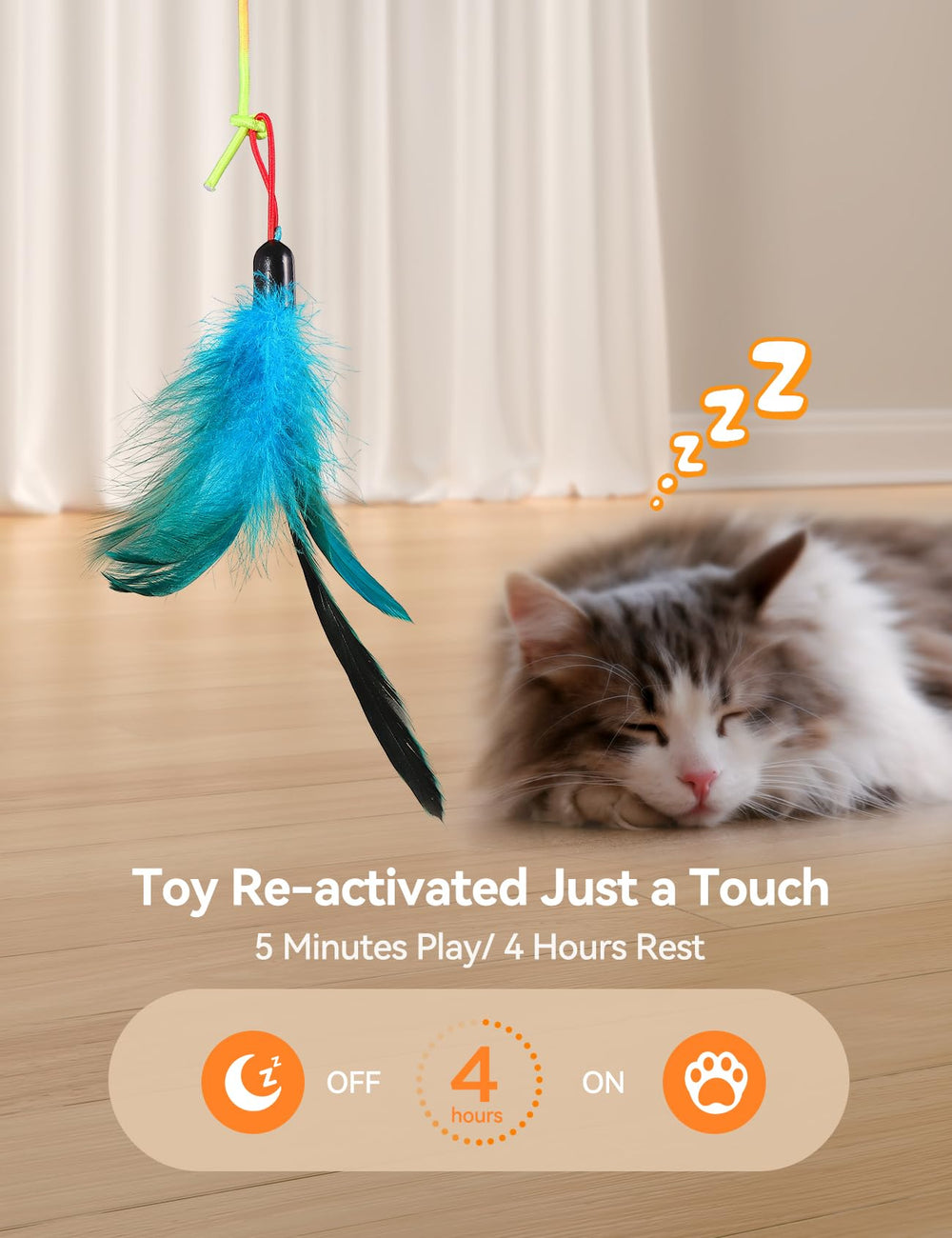 FEELNEEDY cat toy uses adjustable elastic rope for varied play heights