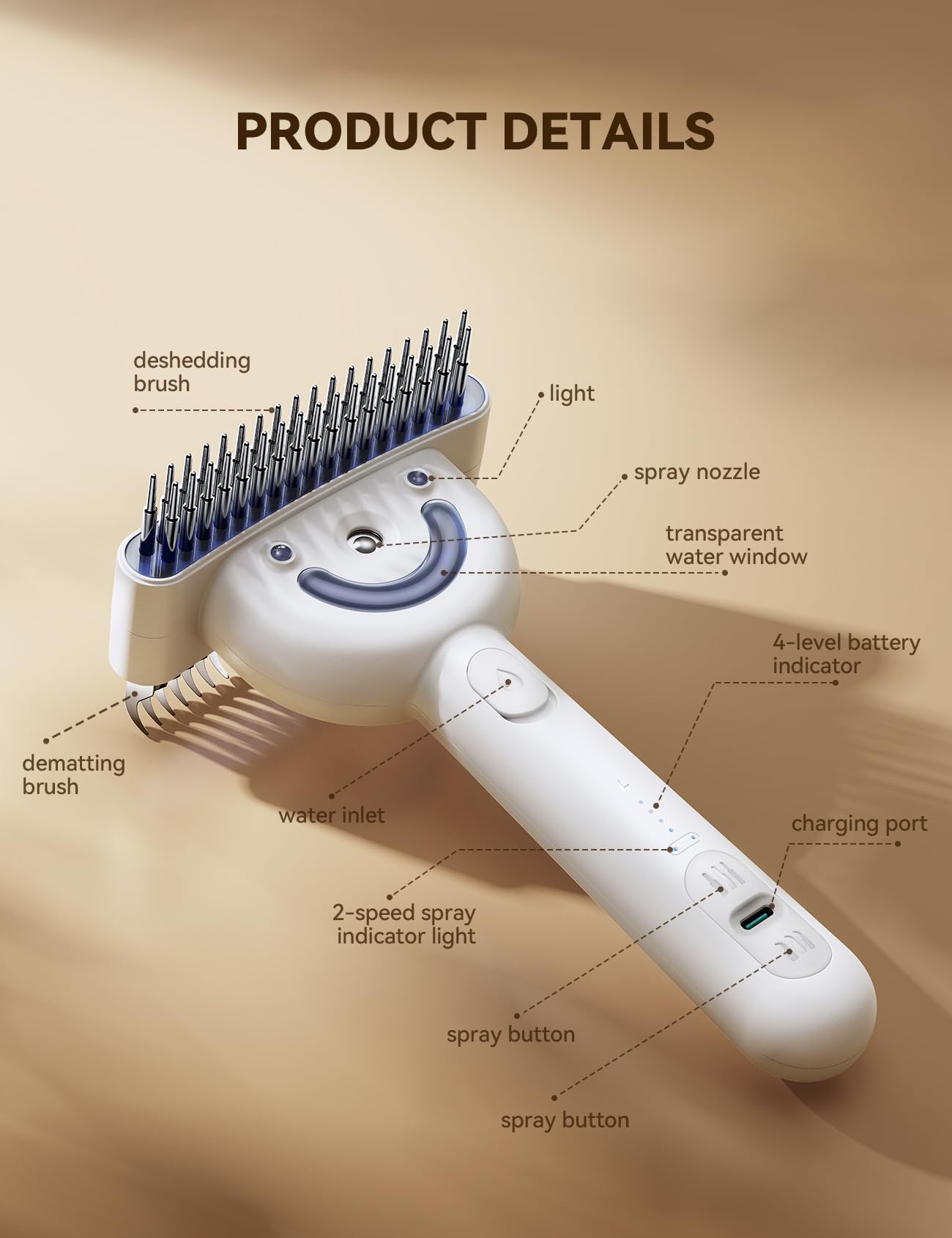 FEELNEEDY brush shows water tank and LED indicators