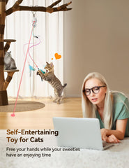 FEELNEEDY indoor cat toy with clip-hanging design fits doors arches and trees