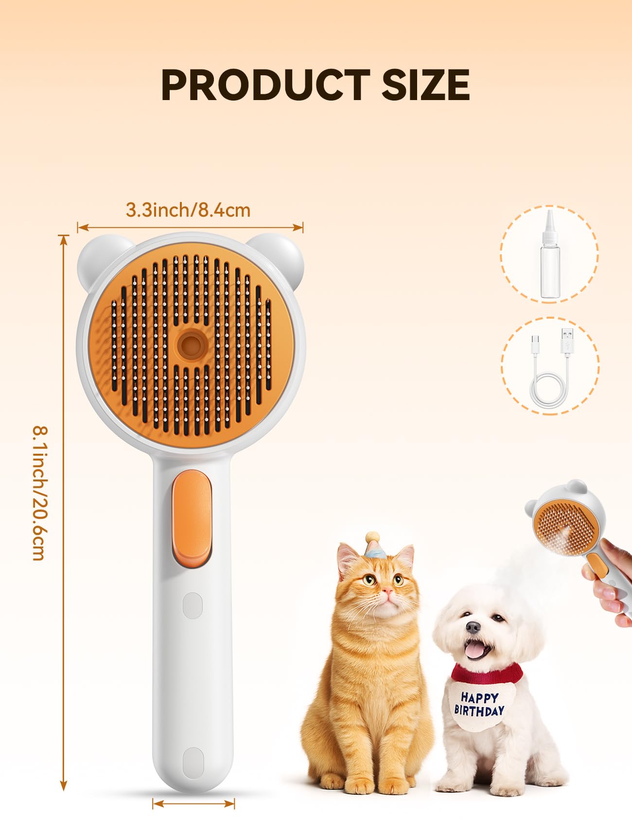 FEELNEEDY Pet Steam Brush packaging and usage guidance