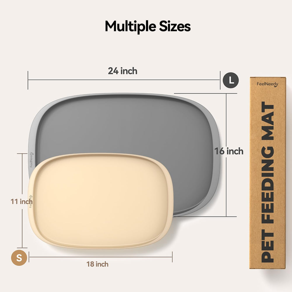 FEELNEEDY beige mat blends with decor while protecting floors