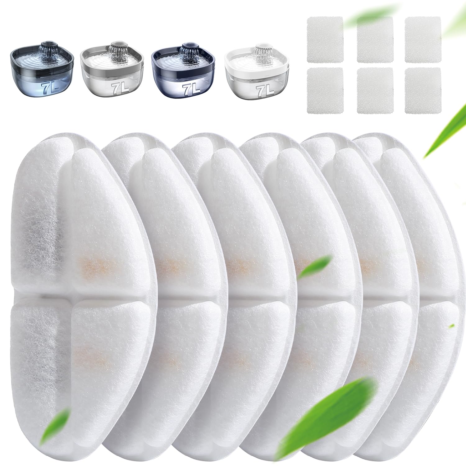 FEELNEEDY FN-W05 replacement filters 6-pack for cleaner, safer pet drinking water.