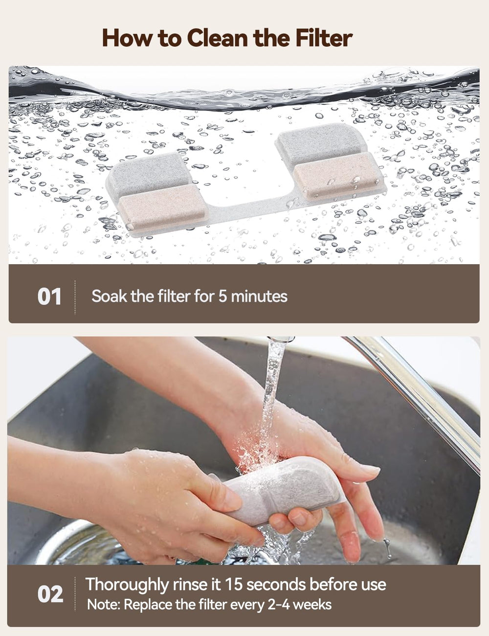 FEELNEEDY FN-W17 compatible with FN-W17 fountains for easy filter swaps.