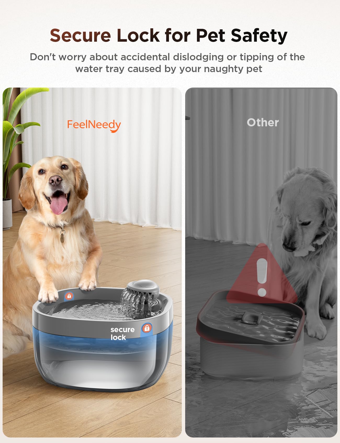 FEELNEEDY transparent basin lets you check water level at a glance