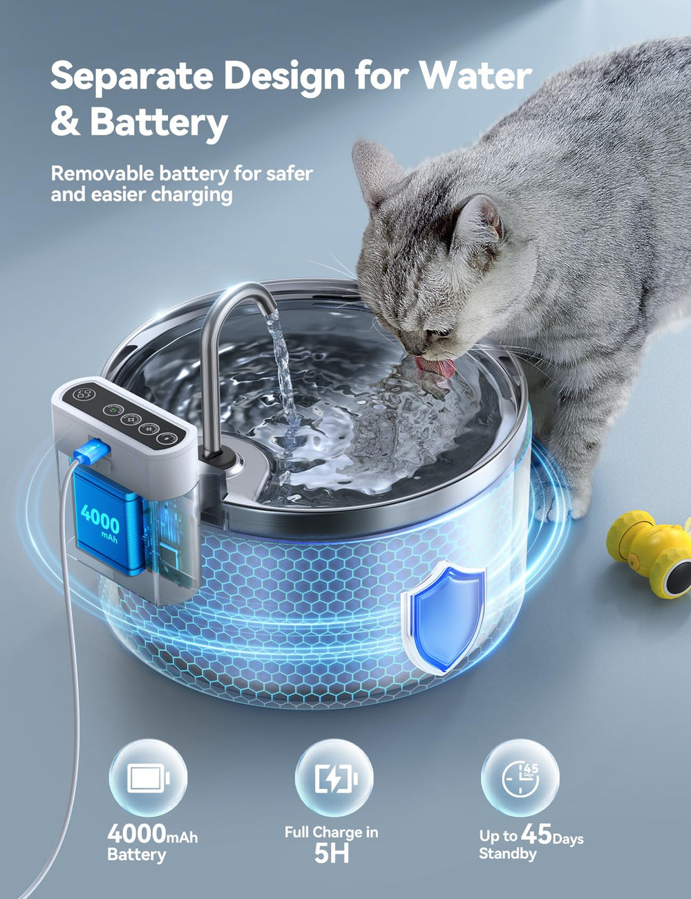 FEELNEEDY stainless steel tank highlights durable dishwasher-safe design