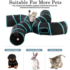 Feesok tunel gatos con pelota-juguete para perseguir y ejercitar