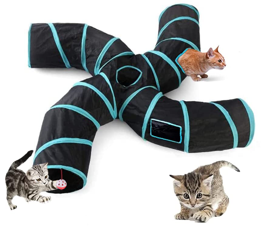 Feesok tunel gatos con juego interactivo para estimular la curiosidad