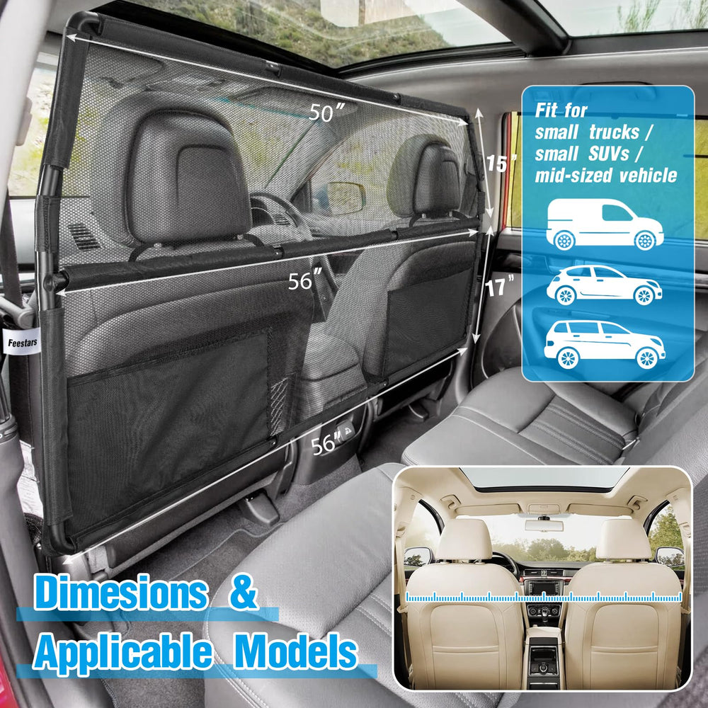 Feestars barrier backseat storage pockets keep blankets and snacks handy