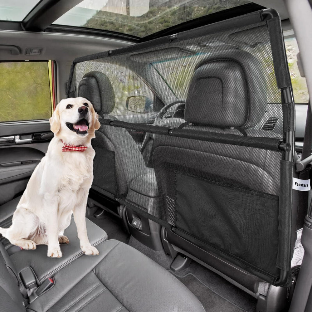 Feestars dog barrier installation is simple with built-in anchors on back seat