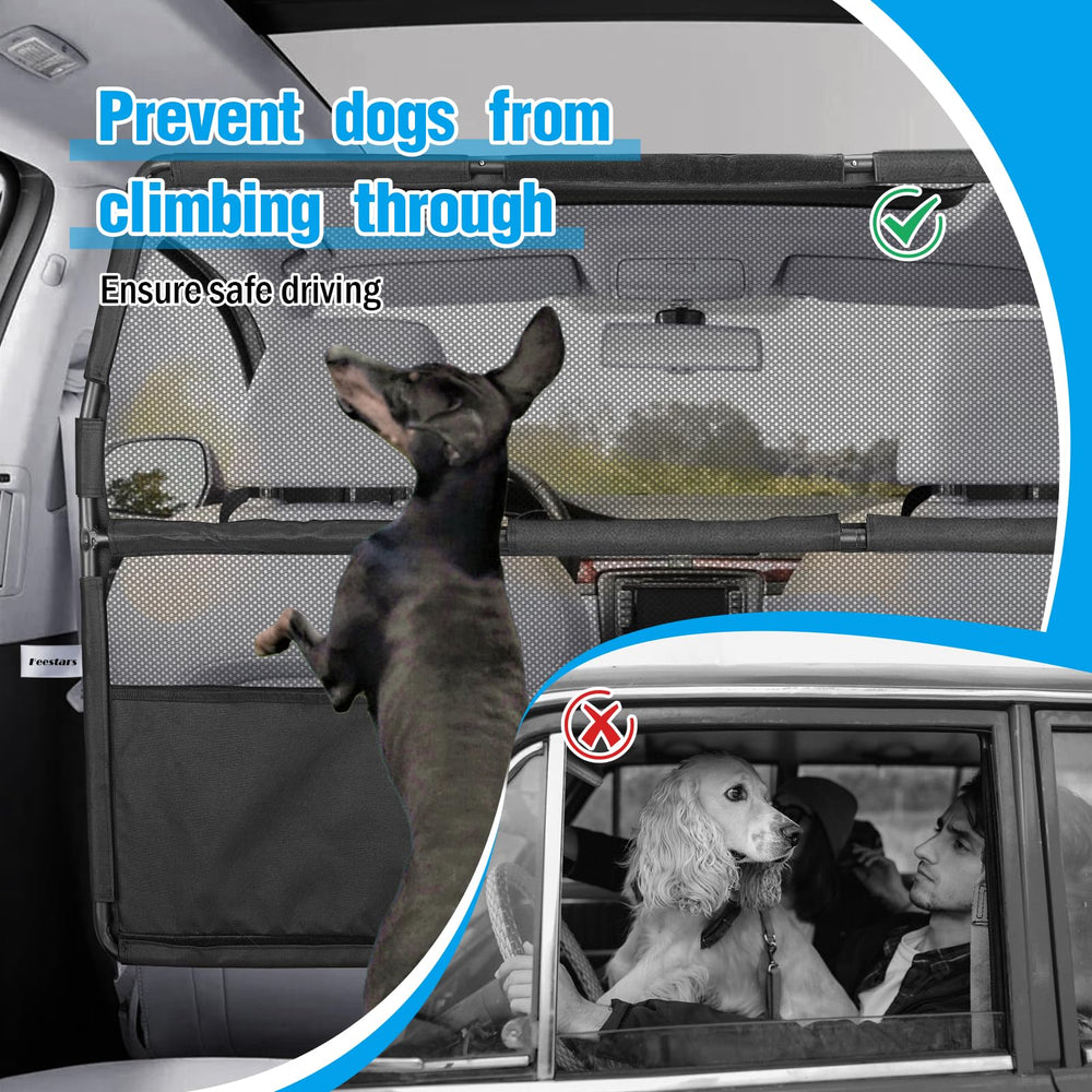 Feestars dog barrier see-through net lets you monitor road conditions