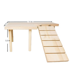 Feiena hamster platform in cage setup demonstrates space optimization for bedding, hiding, and feeding.
