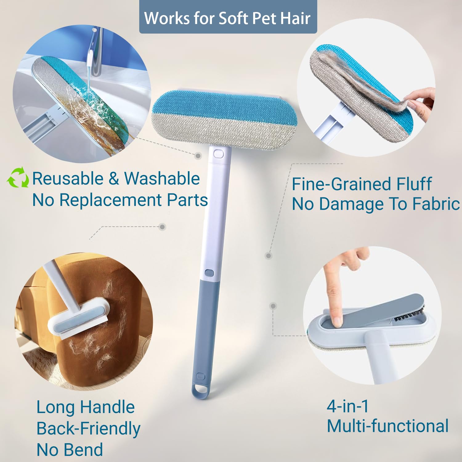 FeiFanYiGou pet hair remover car-seats using static cling for quick cleaning