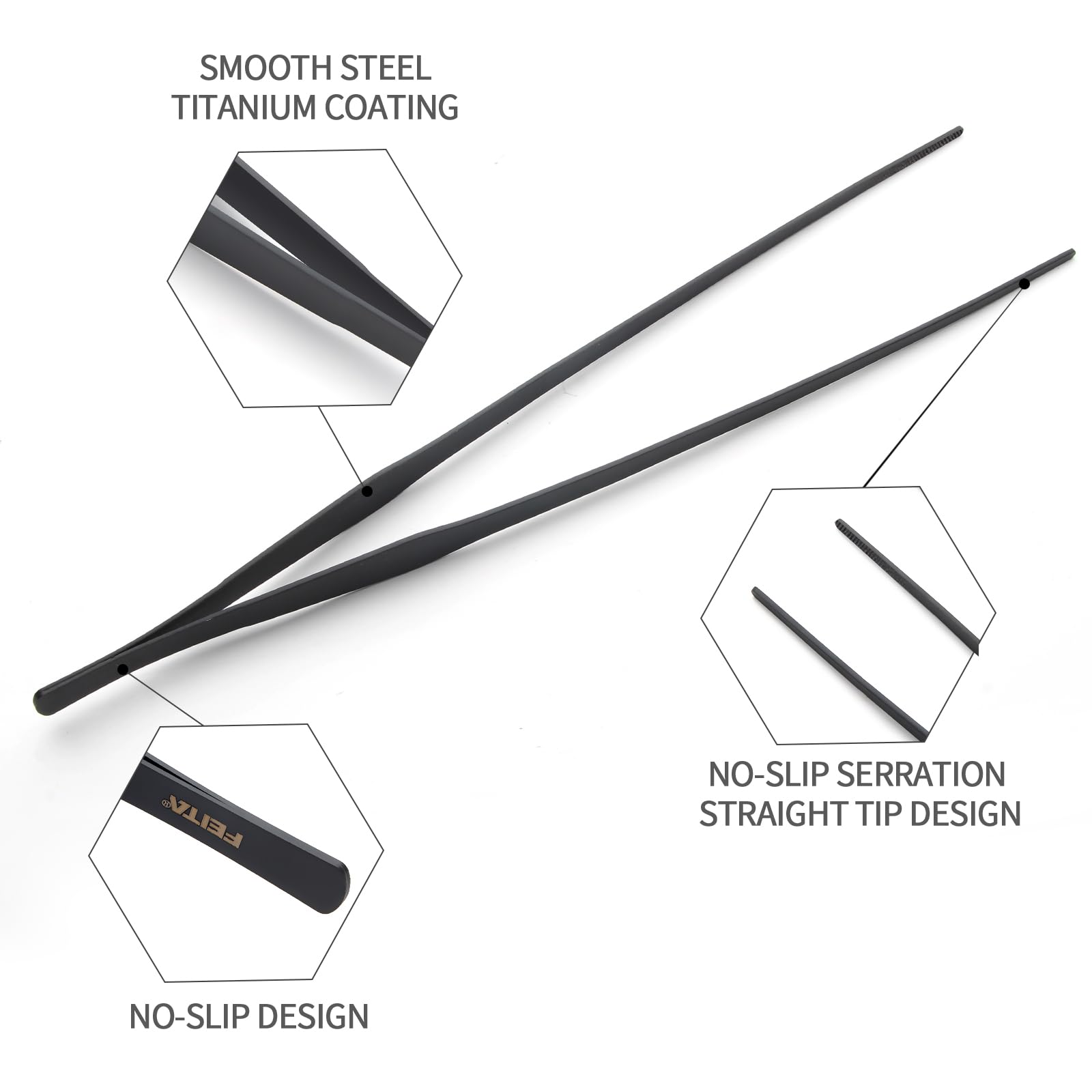 FEITA reptile feeding tongs extend reach for safe spot feeding.