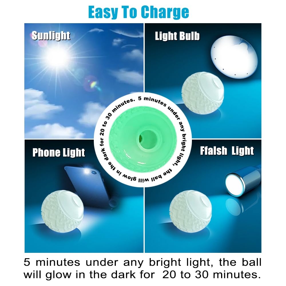 Feixun dog glow ball toy shines in dark for safe late night games