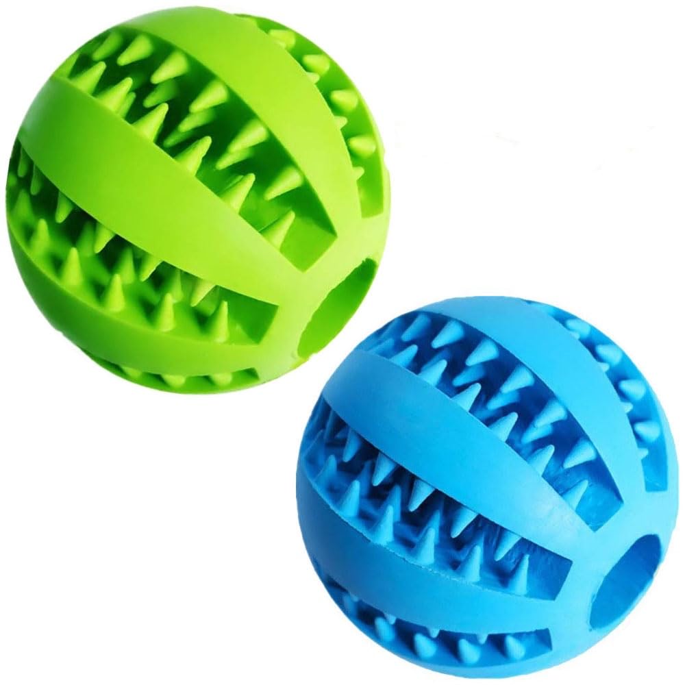 Feixun dog treat ball blue 2-pack keeps dogs engaged during snack play.