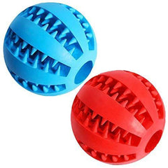 Feixun dog treat ball red front view showcases an interactive snack-dispensing toy