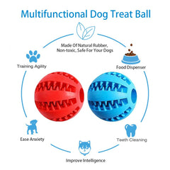Feixun dog treat ball red side view emphasizes durable bite-resistant surface