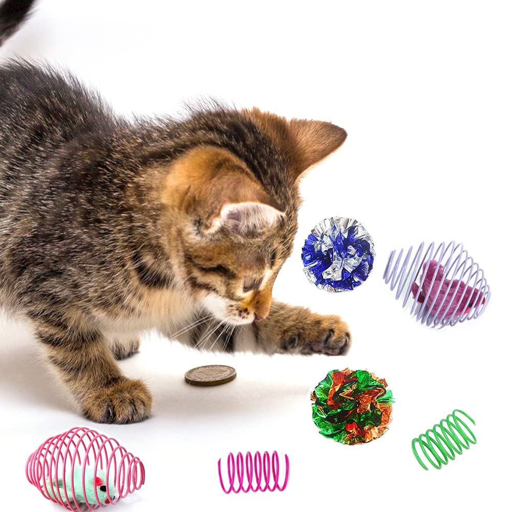 Fejapa 18-pack cat toy set in random colors for varied daily play.