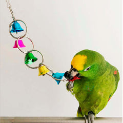 Fejapa bird bells toy cage-installation easy to hang and start entertainment quickly.