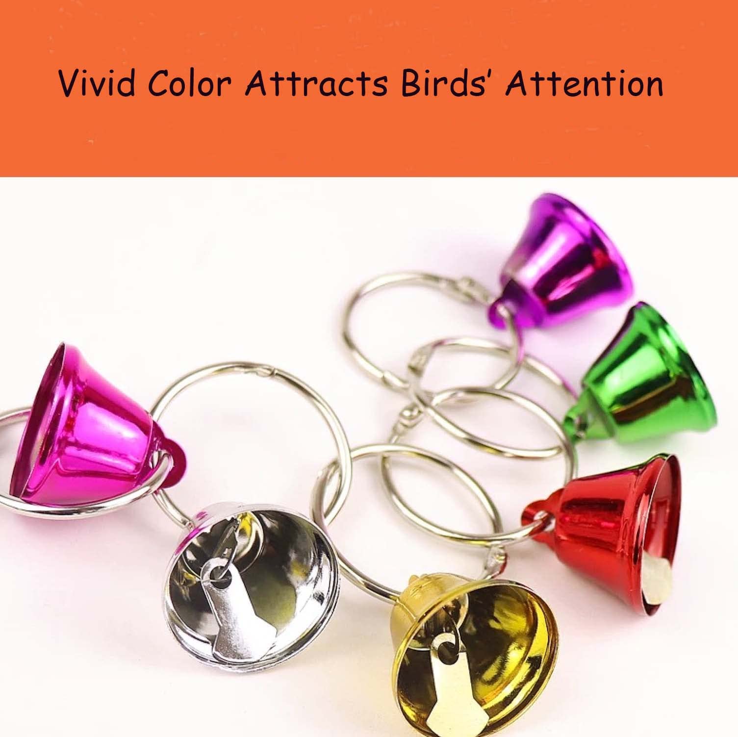 Fejapa bird bells toy vivid colors support mood relief when birds are alone.