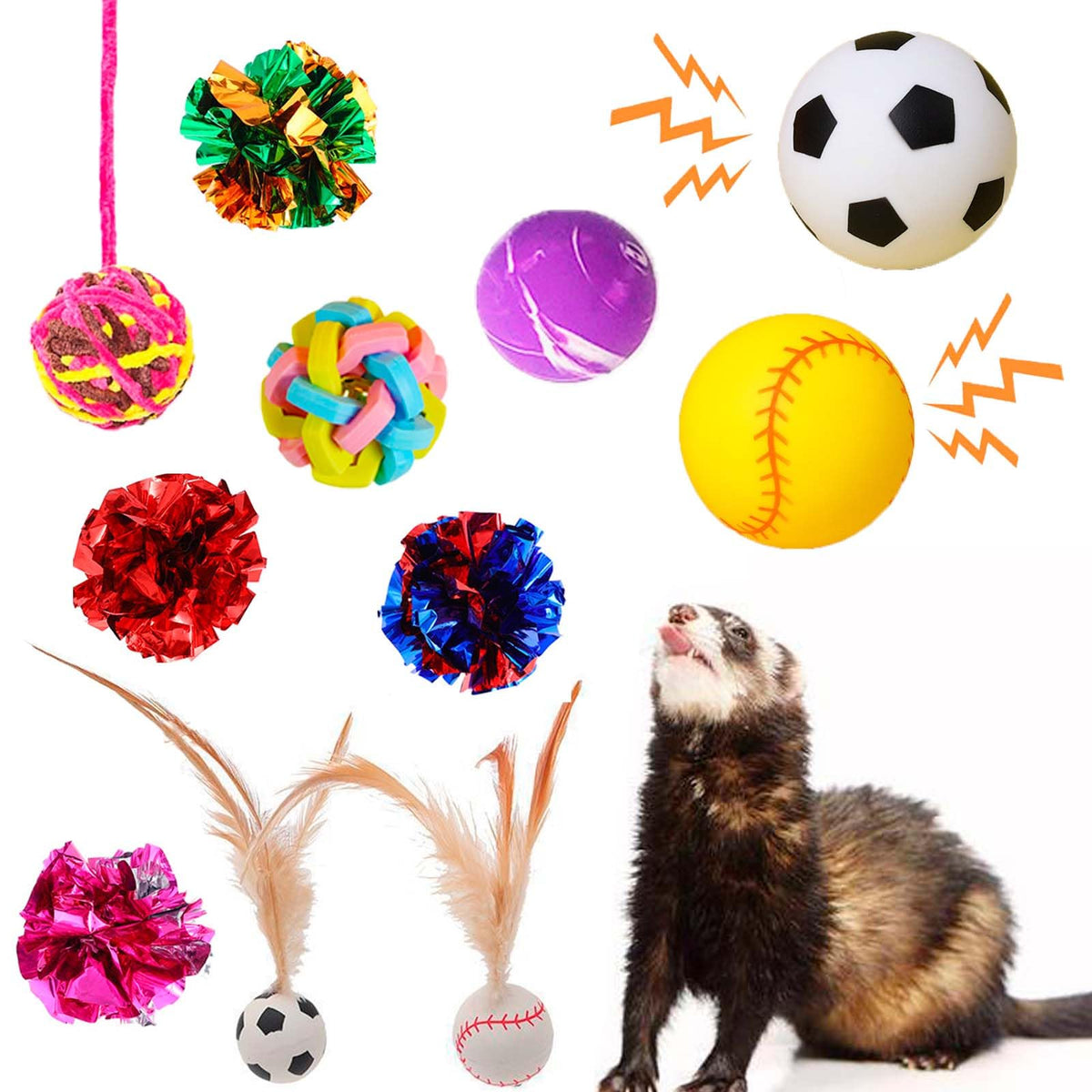 Fejapa ferret-squeaky-balls-package showcases varied textures for engaging, exercise-rich play.