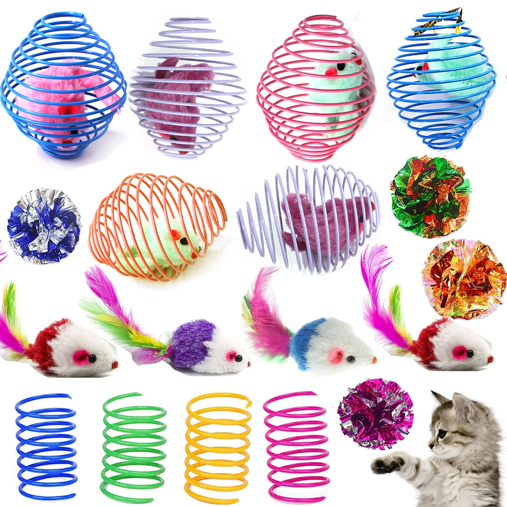 Fejapa metal spring ball with mouse inside enhances active play and hunting instincts.