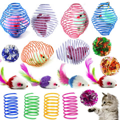 Fejapa metal spring ball with mouse inside enhances active play and hunting instincts.