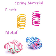 Fejapa plastic spiral spring toy boosts interactive chasing and playful bouncing.