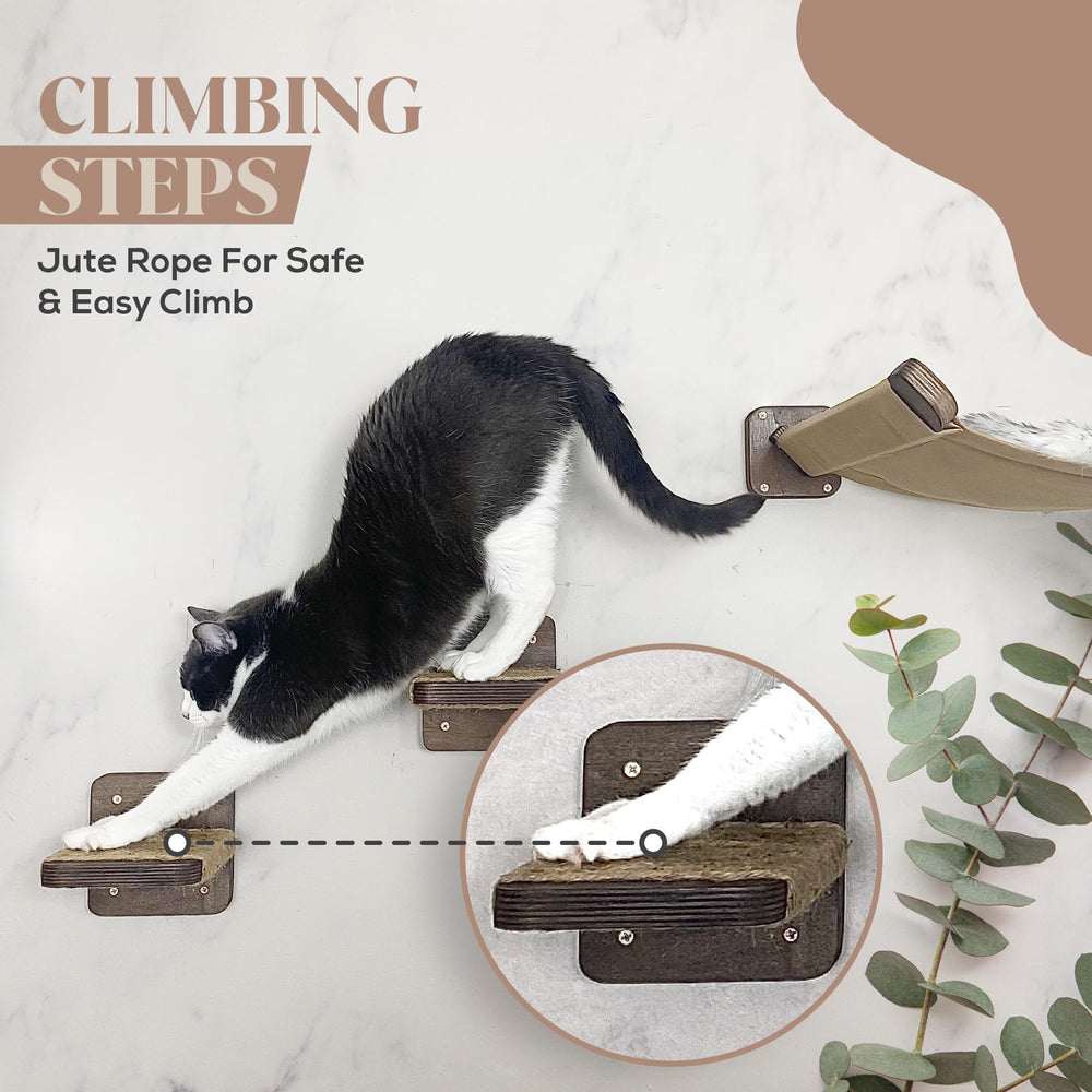 Feline-Me cat wall shelves and perches enabling climbing and exploration.