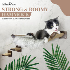 Feline-Me multi-level cat wall hammock side view highlighting comfort and structure.