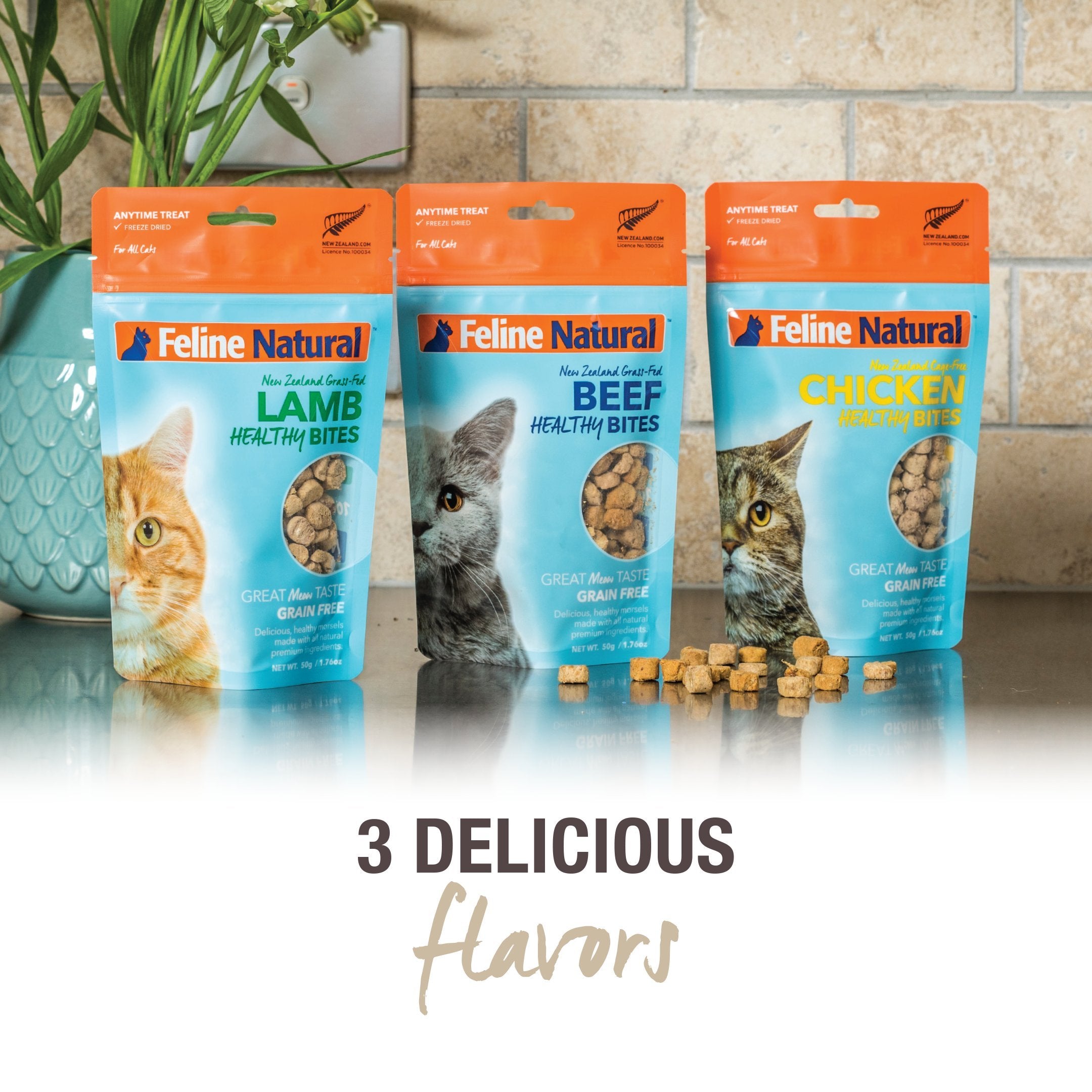 Feline Natural New Zealand ingredients label emphasizes clean sourcing