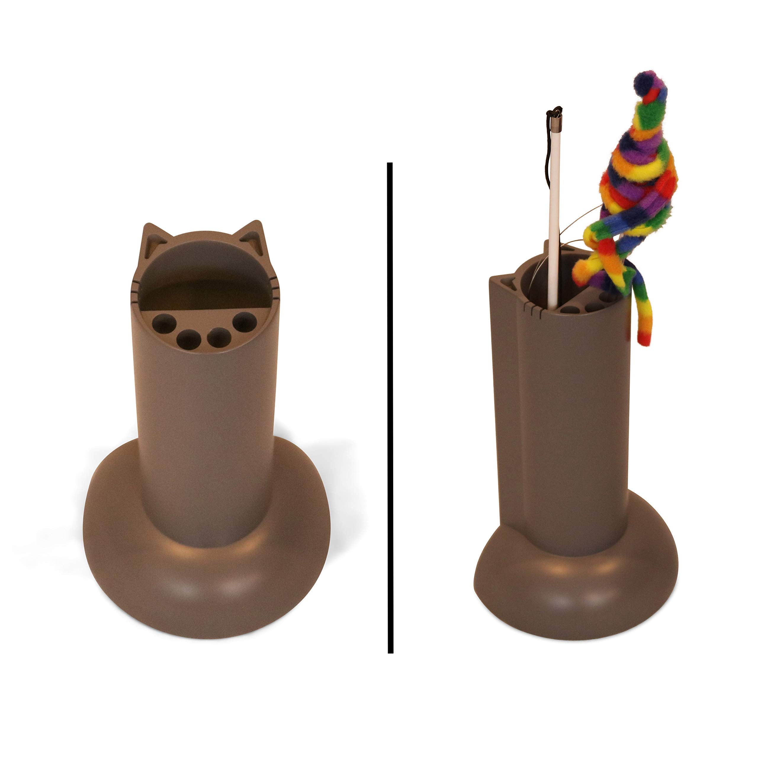 Feline Ruff compact wand holder with four openings for multiple wands.
