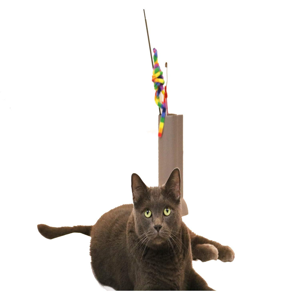 Feline Ruff gray minimalist design complements cat play areas.