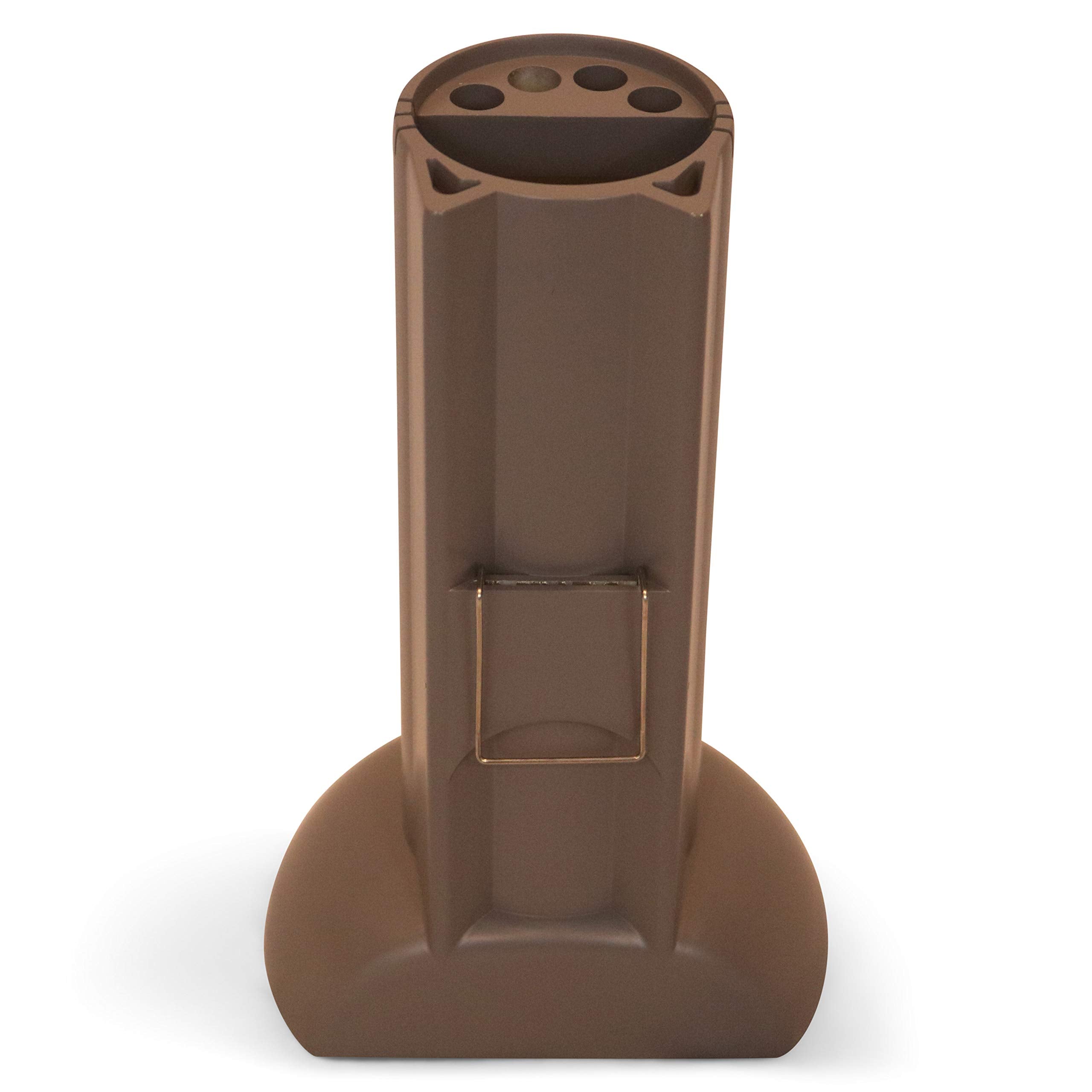 Feline Ruff wand holder standing alone on shelf for quick access.